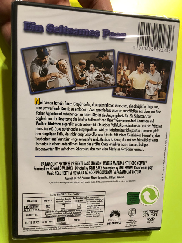 Ein Seltsames Paar (The Odd Couple) – The Comedy Classic Starring Jack Lemmon & Walter Matthau DVD (4010884521856)