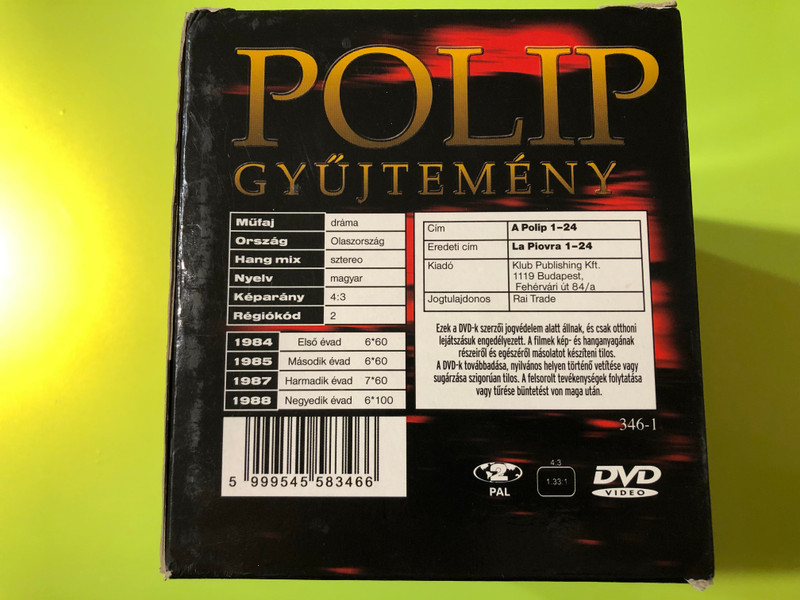 A Polip (La Piovra) Teljes Gyűjtemény - Michele Placido: The Ultimate Mafia Crime Drama (10 DVD Discs) (5999545583466)