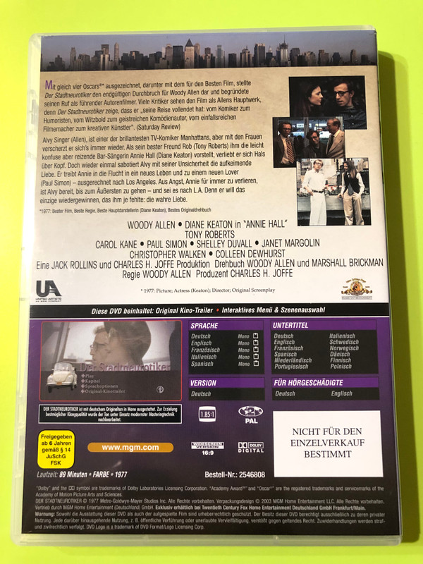 Woody Allen Collection I: Four Cinematic Masterpieces 4 DVD Set (4010232023216)