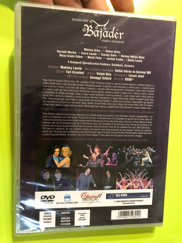 A Bajadér: A Magical Cult-Operetta by Emmerich Kálmán DVD (5999884528029)  Rendező
Kerényi Miklós Gábor
Író
Julius Brammer
Alfred Grünwald
Zeneszerző
Kálmán Imre