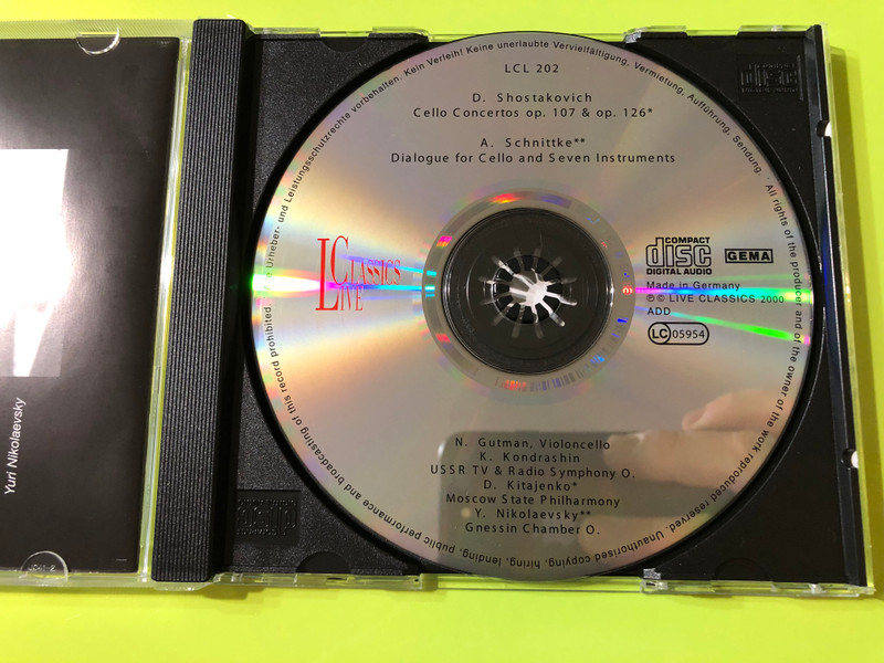 Natalia Gutman Portrait Series Vol. I: Shostakovich & Schnittke Cello Works CD (4015512002028)