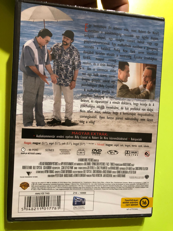 Analyze This (Csak egy kis pánik) DVD - Robert De Niro & Billy Crystal Comedy Classic (59948211017781)