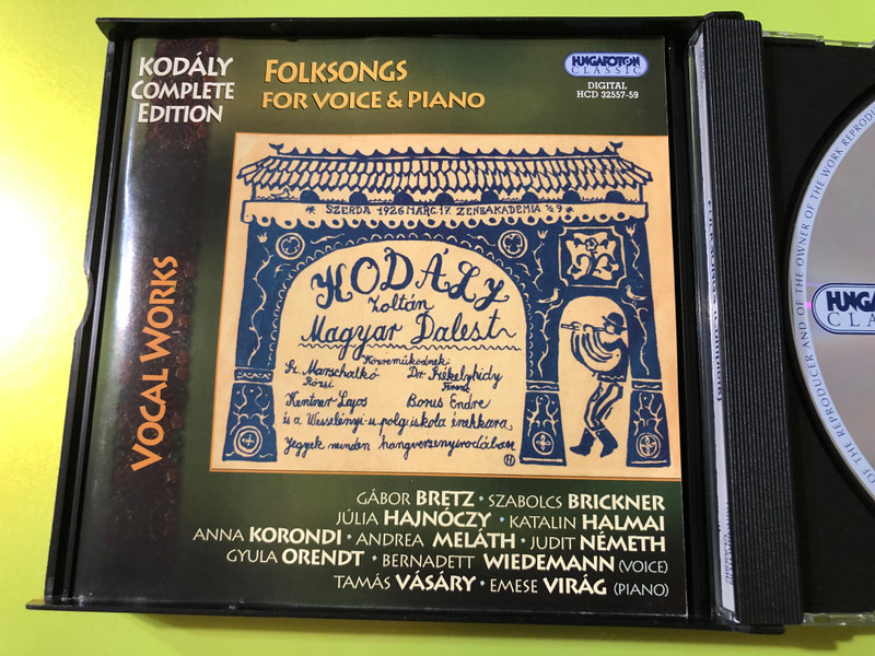 Zoltán Kodály: Folksongs for Voice & Piano (Complete Edition) – 3-CD Set (5991813255723)