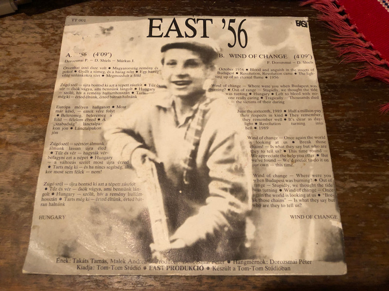 East - '56 / Wind of Change: 1989 Hungarian Progressive Rock Single Vinyl (WindofChange)