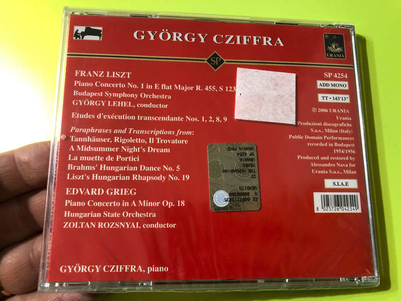 György Cziffra: The Hungarian Years (Newly Remastered Anthology) CD (8025726042549)