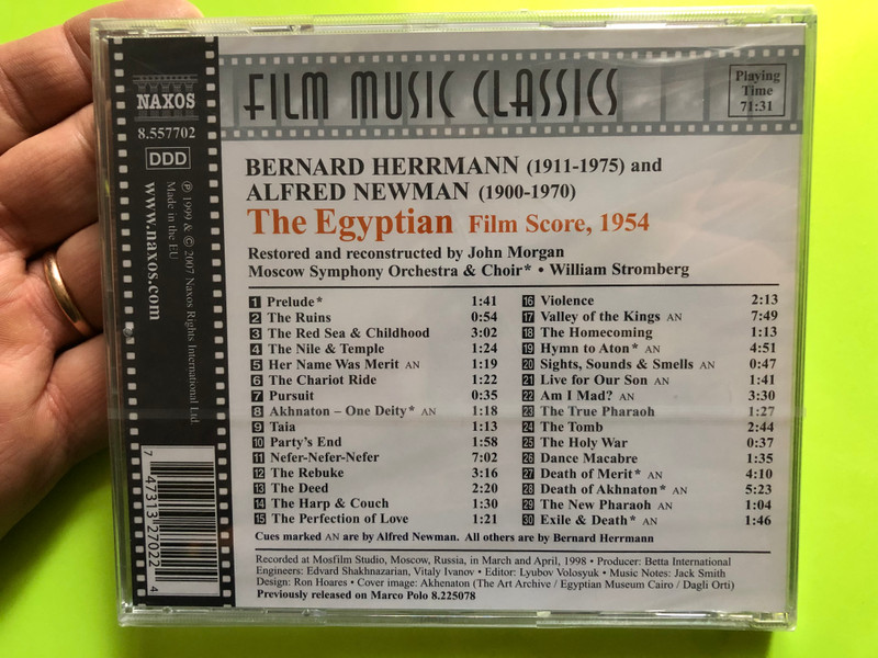 The Egyptian Film Score by Bernard Herrmann & Alfred Newman – Naxos Film Music Classics CD (747313270228)