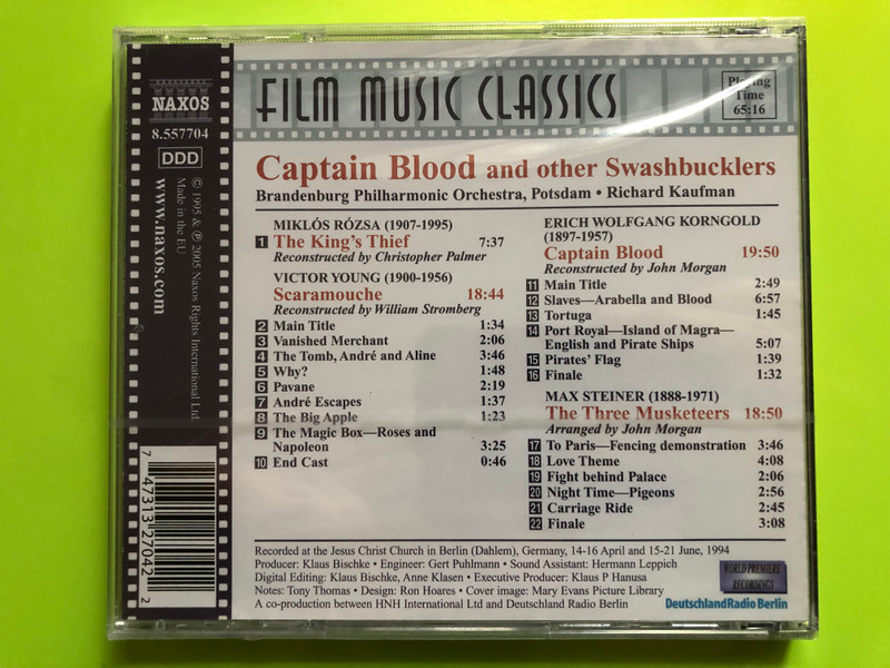 Captain Blood and Other Swashbucklers – Naxos Film Music Classics CD (747313270422)