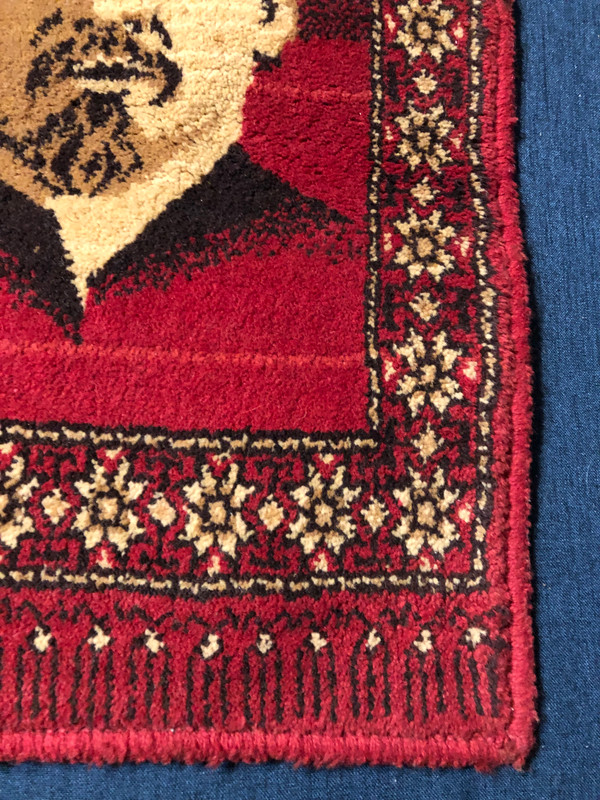 Iconic Soviet Era Handmade Wool Lenin Centenary Wall Rug - USSR Vintage Decor (LeninWallRug)