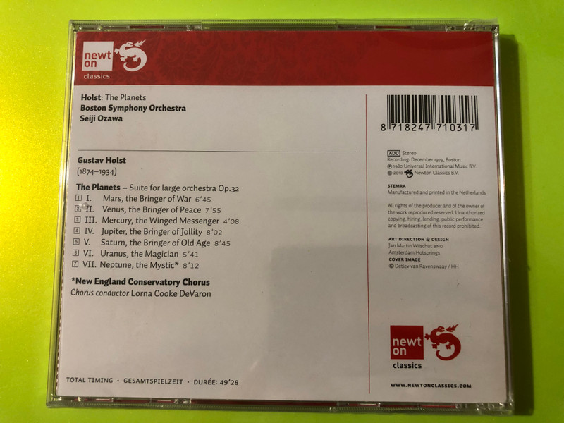 Holst: The Planets - Seiji Ozawa & Boston Symphony Orchestra | Newton Classics CD (8718247710317)