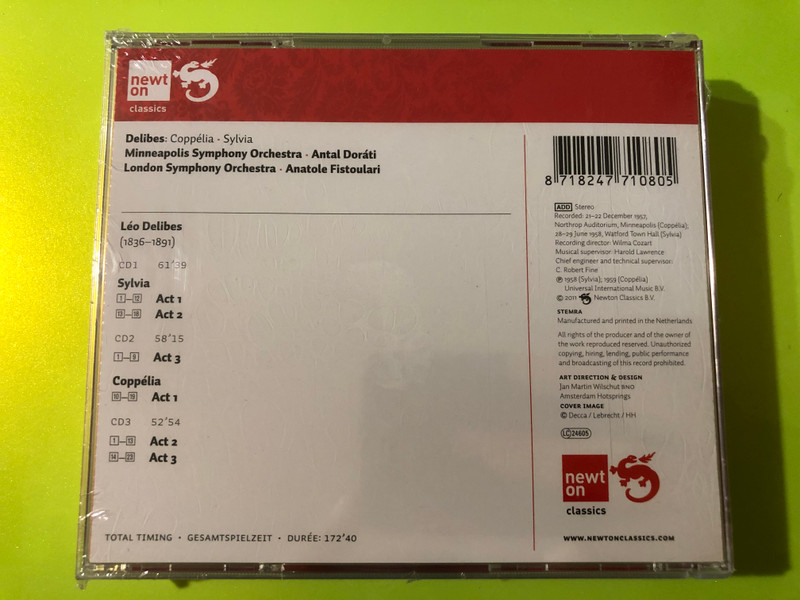 Delibes: Coppélia & Sylvia - Antal Doráti & Anatole Fistoulari | Newton Classics (3-CD Set) (8718247710805)