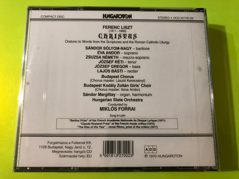 Liszt: Christus Oratorio 3-CD Box Set by Hungaroton (5991813270023.)
