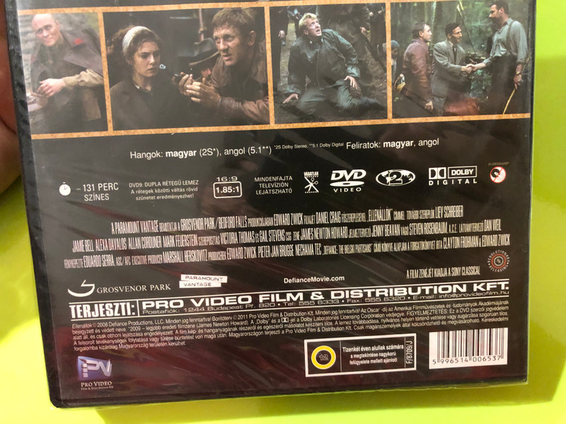Ellenállók (Defiance) Oscar-Nominated War Drama DVD by Pro Video (5996514006537)