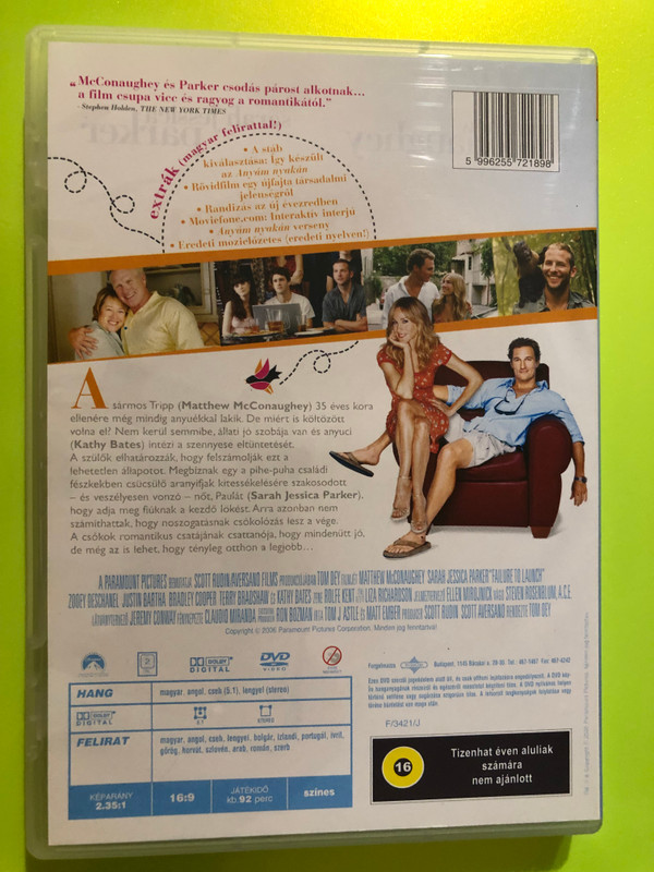 Anyám nyakán (Failure to Launch) - Paramount Collection DVD (5996255721898)