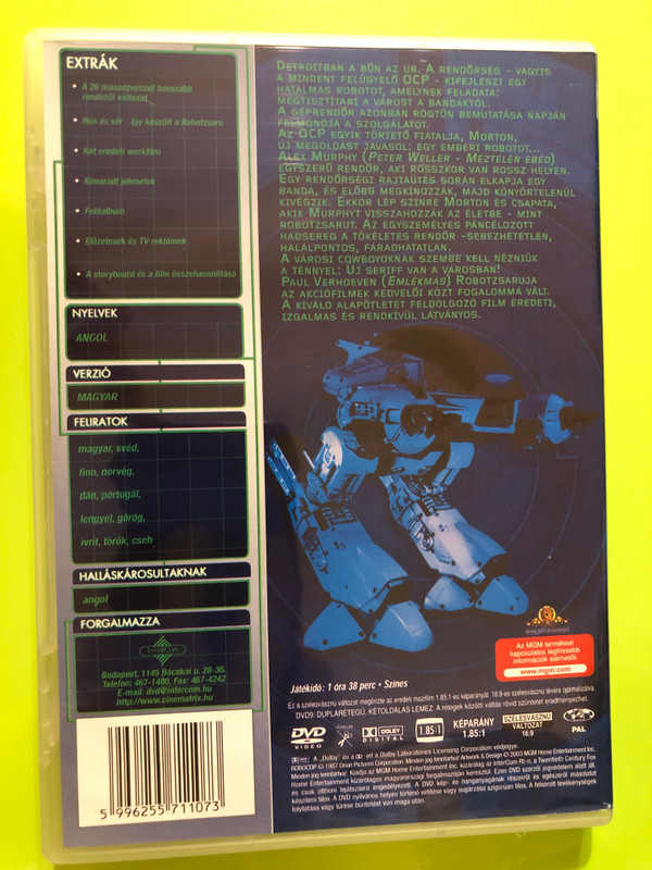 Robotzsaru (RoboCop) MGM Extra Változat DVD - Sci-Fi Action Classic (.5996255711073)