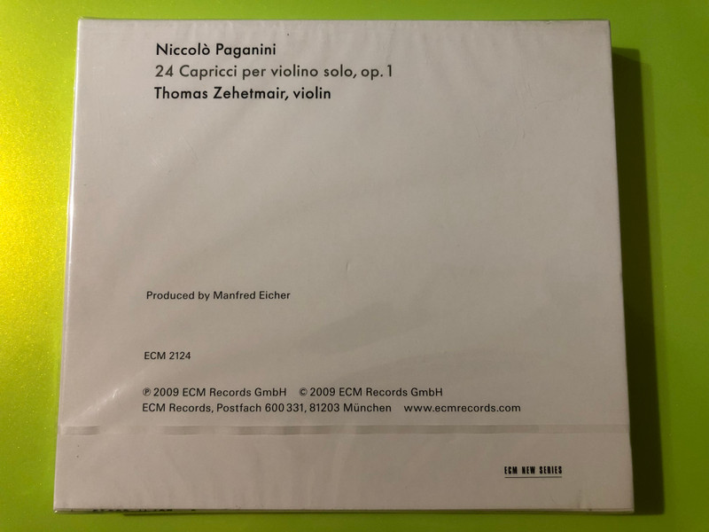 Thomas Zehetmair - Niccolò Paganini: 24 Capricci ECM New Series CD (028947633181)
