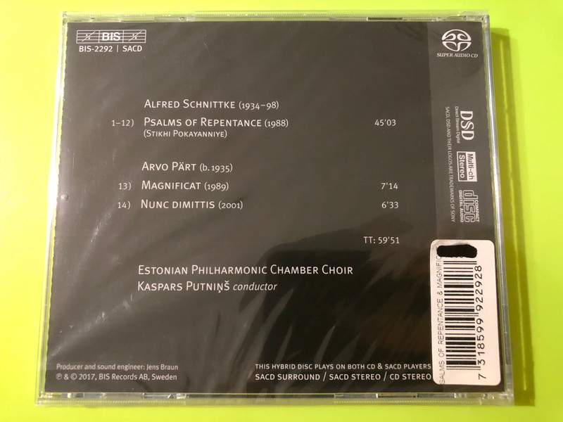 Schnittke & Pärt Choral Works SACD by BIS Records (7318599922928)