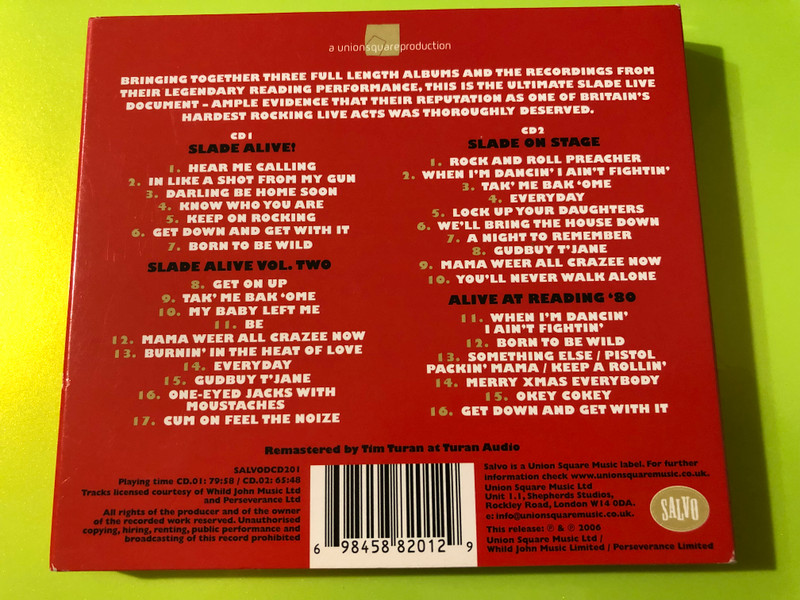 Slade - Slade Alive! The Live Anthology (Salvo 2-CD Remastered Set) (698458820129)
