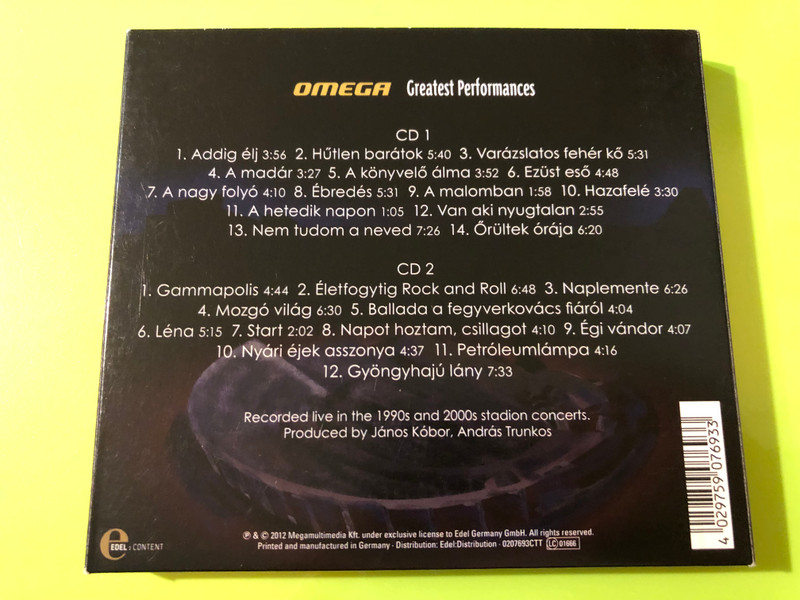 Omega - Greatest Performances: 50 Years Anniversary 2-CD Live Anthology (Edel Germany) (4029759076933)