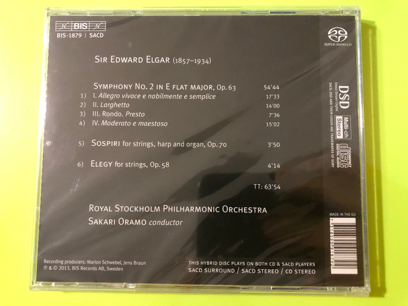 Elgar: Symphony No. 2, Sospiri & Elegy – BIS SACD by Sakari Oramo (7318599918792)