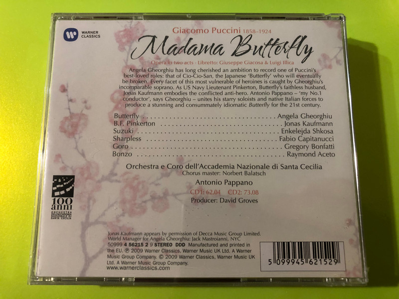 Giacomo Puccini: Madama Butterfly 2-CD Set by Warner Classics (5099945621529)