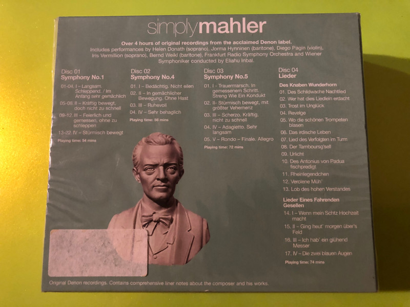 Simply Mahler: 4-CD Box Set of Musical Genius by Union Square Music (698458245427)