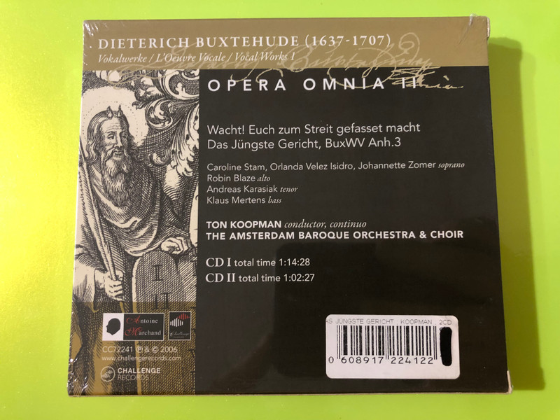 Dieterich Buxtehude: Opera Omnia II Das Jüngste Gericht 2-CD Set by Challenge Classics (0608917224122)