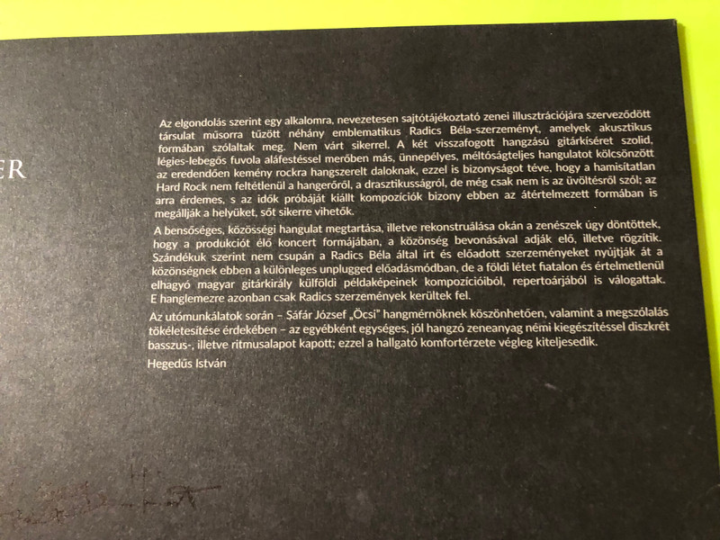 Radics Akusztik: Napfényes éjszaka Signed Vinyl LP by GrundRecords (5999860095491)