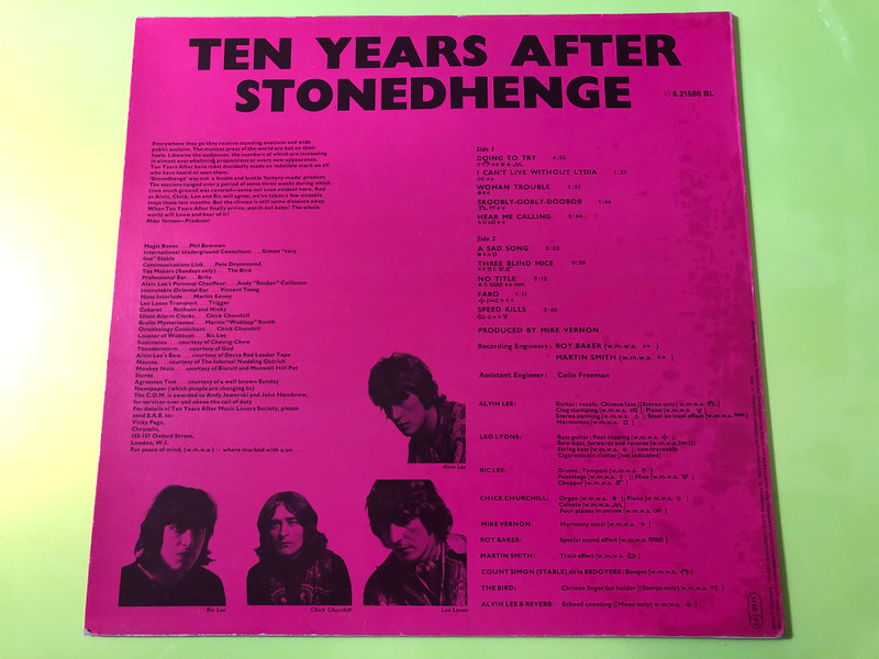 Fully Autographed Ten Years After – Stonedhenge Vinyl LP by Decca (TenYearsAfterStonedhenge)