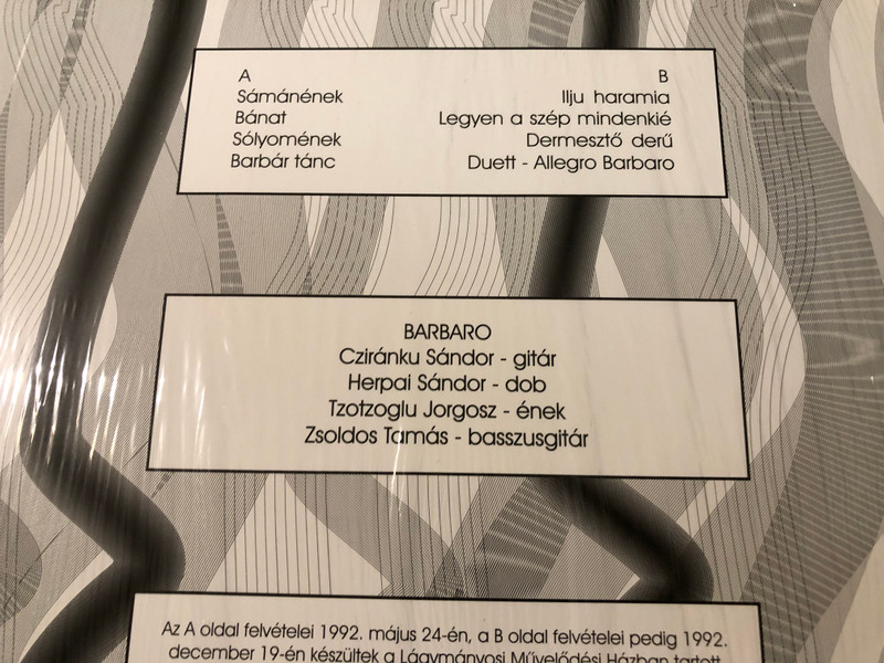 SIGNED & LIMITED: BARBARO - Ilju Haramia Live 1992 Limited Edition Vinyl LP (5991111812161)