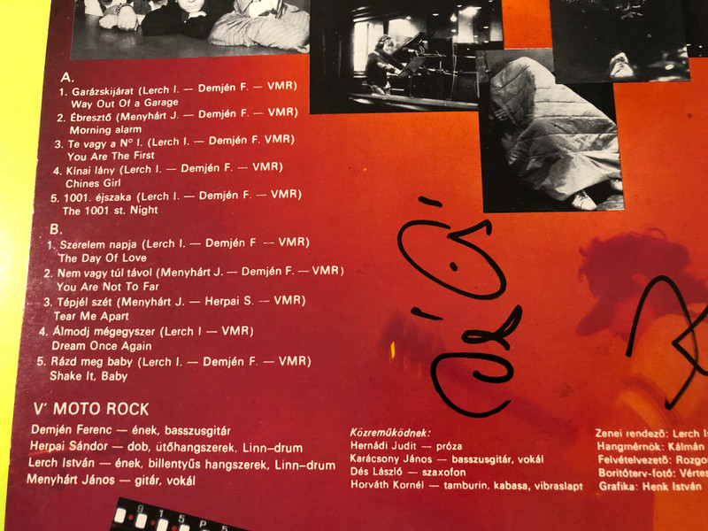 FULLY SIGNED: V' Moto-Rock - Garázskijárat Original 1984 Vinyl LP (VMotoRockGarázskijárat)