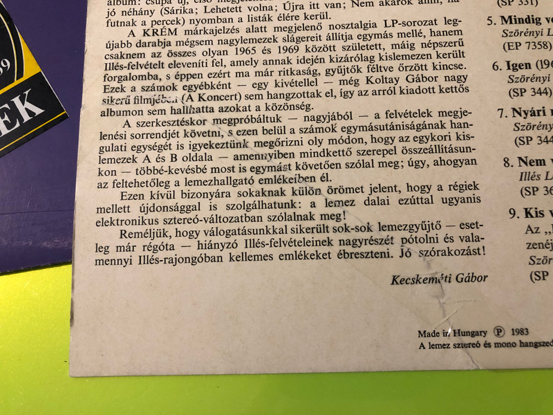 Illés - Legendás Kislemezek 1965–1969 Signed Vinyl LP by Krém (IllésLegendásKislemezek)