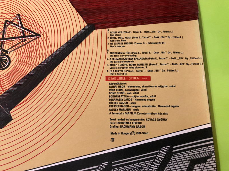 Rossz vér Deák Bill Gyula Signed Start Records Vinyl LP (DeákBillGyula)