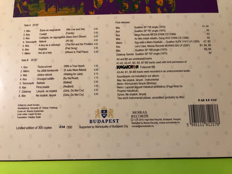 Szép lányok, ne sírjatok! - Original Motion Picture Soundtrack Vinyl LP by Moiras Records (5991111812178)