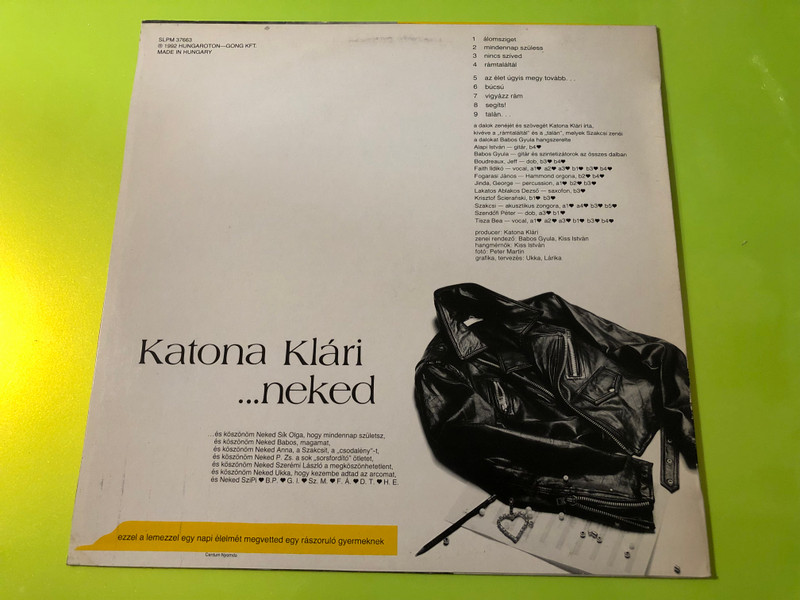 Katona Klári - ...Neked Pop/Jazz Charity Vinyl LP (Hungaroton-Gong) (KatonaKláriNekedPop)
