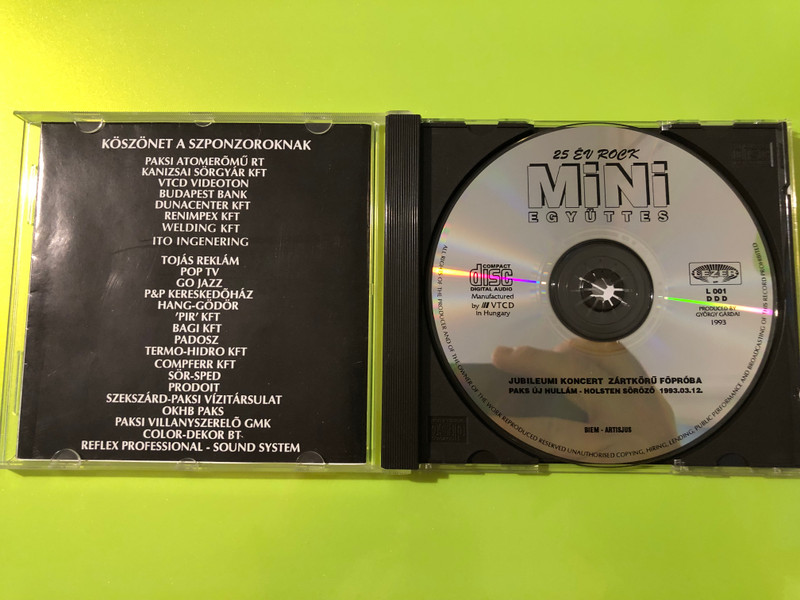 Mini Együttes: 25 év Rock – Rare Autographed Jubilee Rehearsal CD (Lézer Kft.) (MiniEgyüttes25évRock)