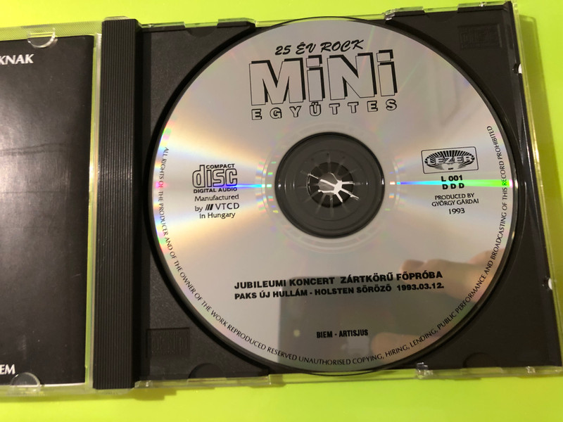 Mini Együttes: 25 év Rock – Rare Autographed Jubilee Rehearsal CD (Lézer Kft.) (MiniEgyüttes25évRock)