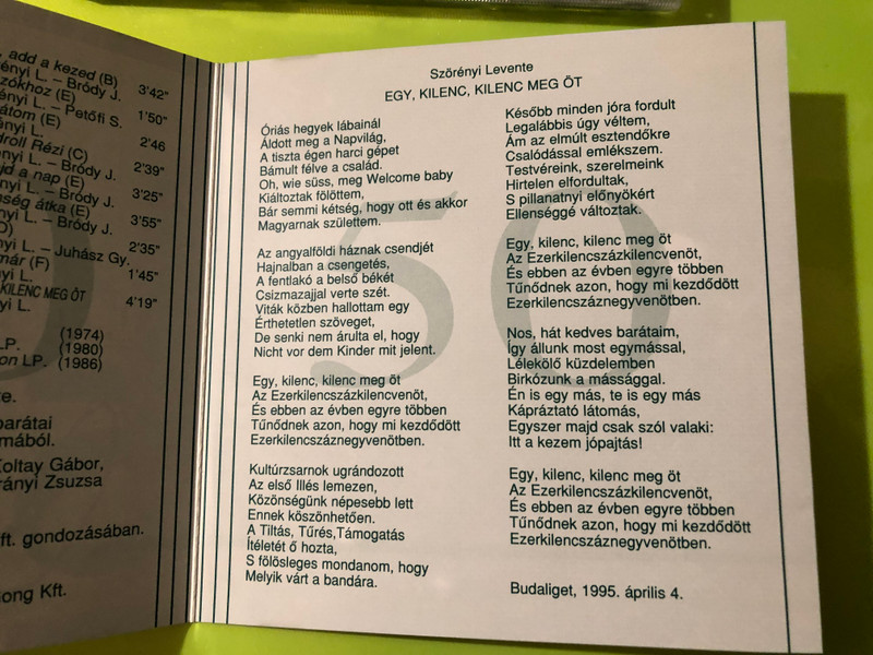 Szörényi Levente: Levi's Best – Rare Autographed Jubilee Compilation CD (Hungaroton-Gong) (5991813780324.)