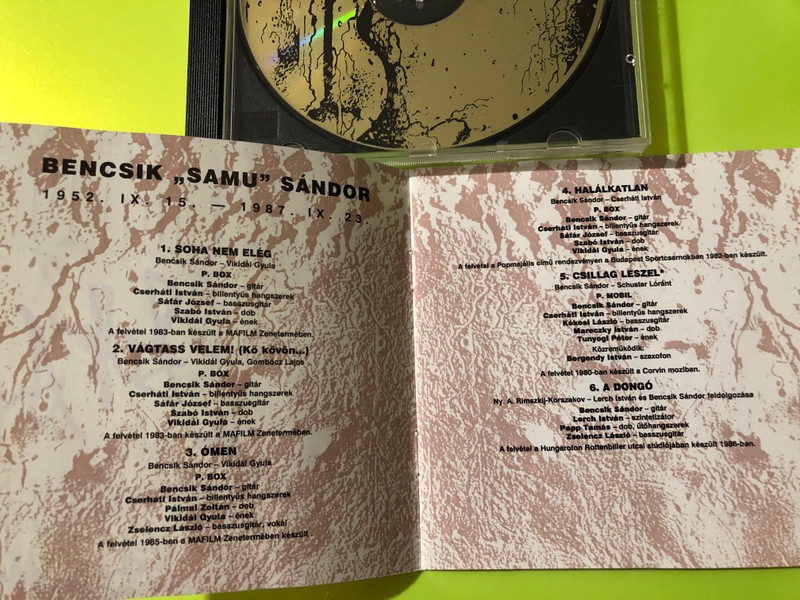 Mega HCD Bencsik Sándor: A zöld, a bíbor és a fekete Anthology CD - Autographed (5991813779229.)