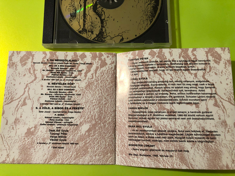 Mega HCD Bencsik Sándor: A zöld, a bíbor és a fekete Anthology CD - Autographed (5991813779229.)