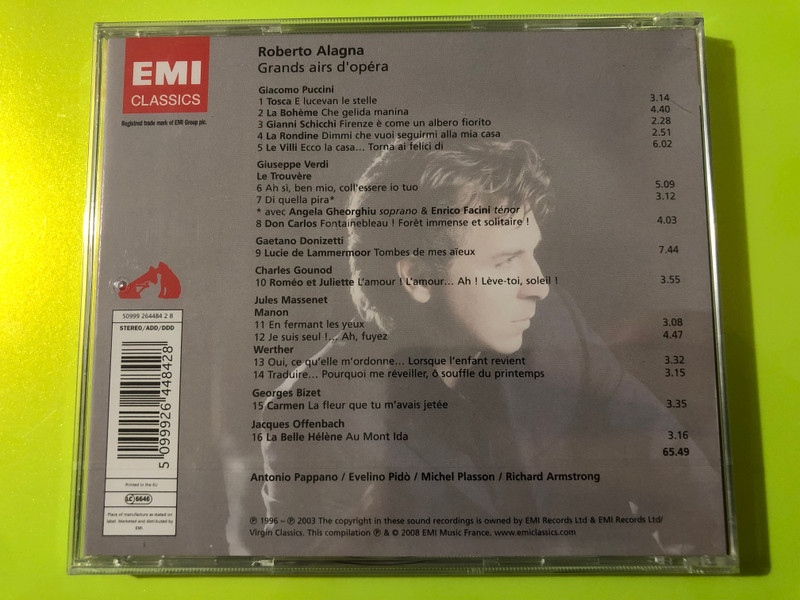 EMI Classics Audio CD: Roberto Alagna - Grands Airs d'opéra (5099926448428)