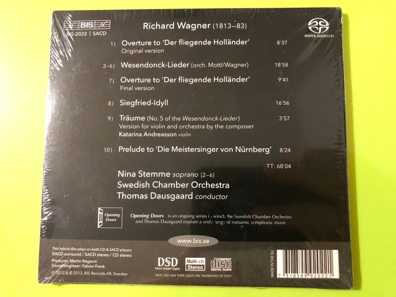 BIS Records Wagner: Wesendonck-Lieder & Siegfried-Idyll Nina Stemme SACD (7318599920221)