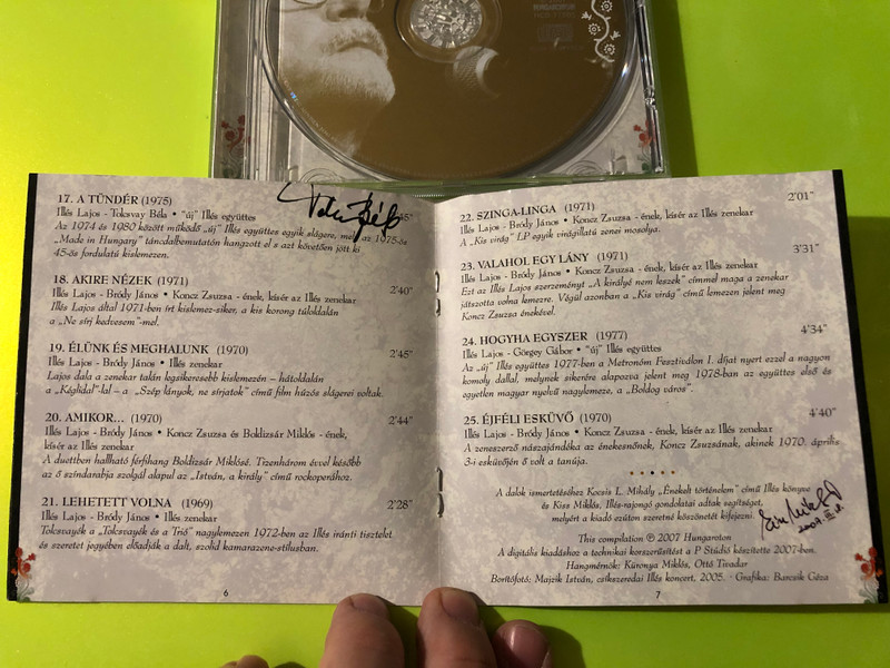 Autographed Hungaroton Lajos Illés - Virágok Közt Veled Lenni... CD Compilation (5991817120522.)