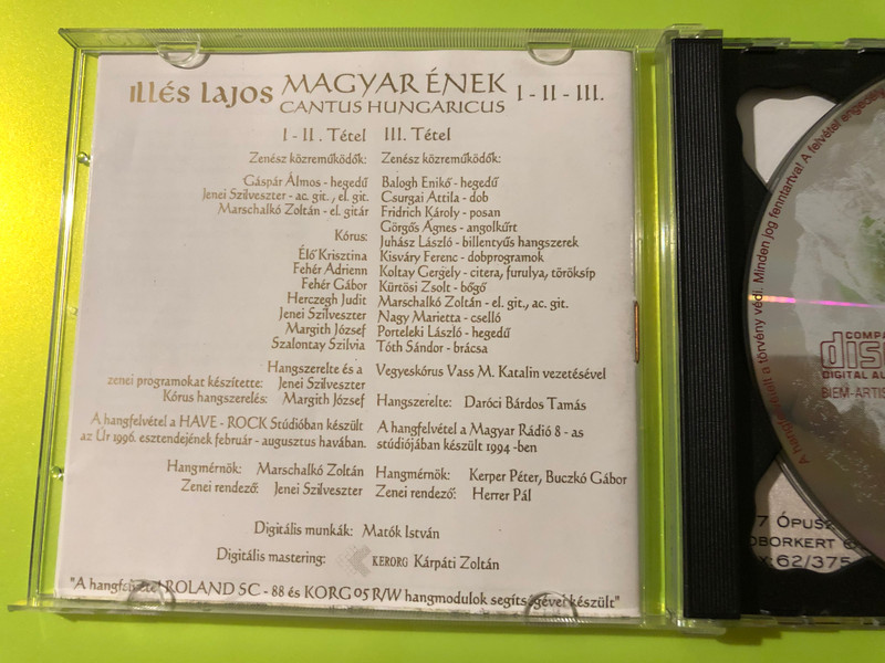 Autographed Lajos Illés - Magyar Ének (Cantus Hungaricus I-II-III) 2CD Set (LajosIllésMagyarÉnek)