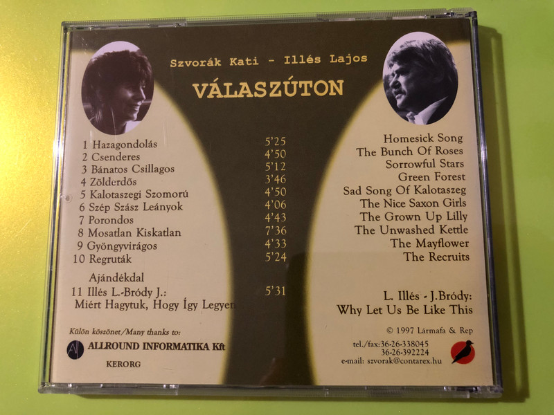 Autographed Kati Szvorák & Lajos Illés - Válaszúton (At the Crossroad) CD (KatiSzvorákLajosIllés)