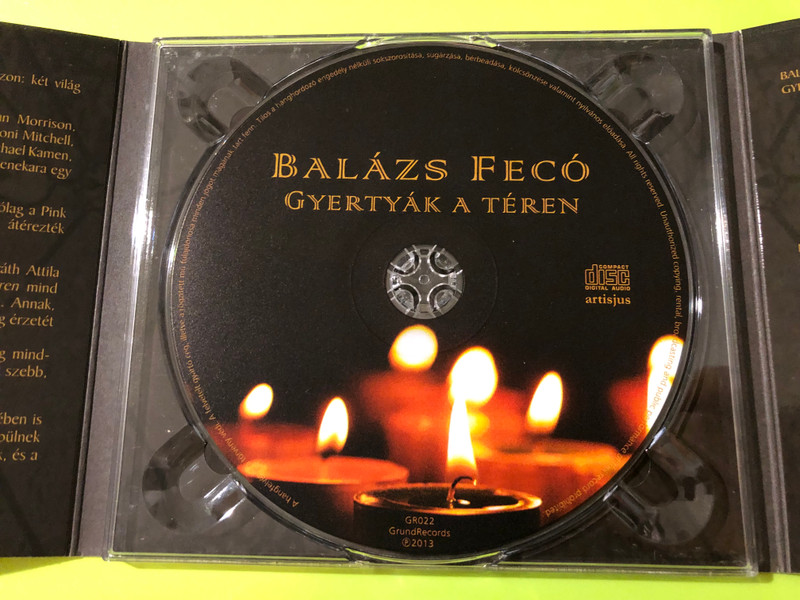 Balázs Fecó - Gyertyák a téren GrundRecords Music CD (2013 Remaster) (5999885691166)