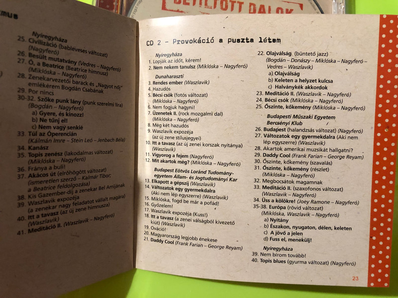 Autographed GrundRecords Beatrice: Betiltott Dalok II. / 1981 Music 2CD (5999883602997)