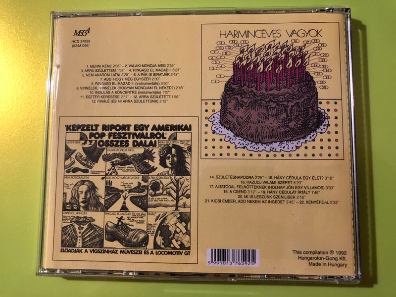 Autographed "Képzelt riport egy amerikai popfesztiválról" / "Harmincéves vagyok" MEGA Music CD (5991813765925.)