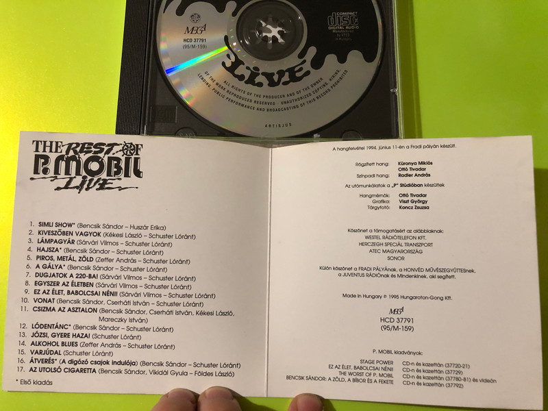 Autographed MEGA P. Mobil: The Rest of P. Mobil Live Music CD (5991813779120.)
