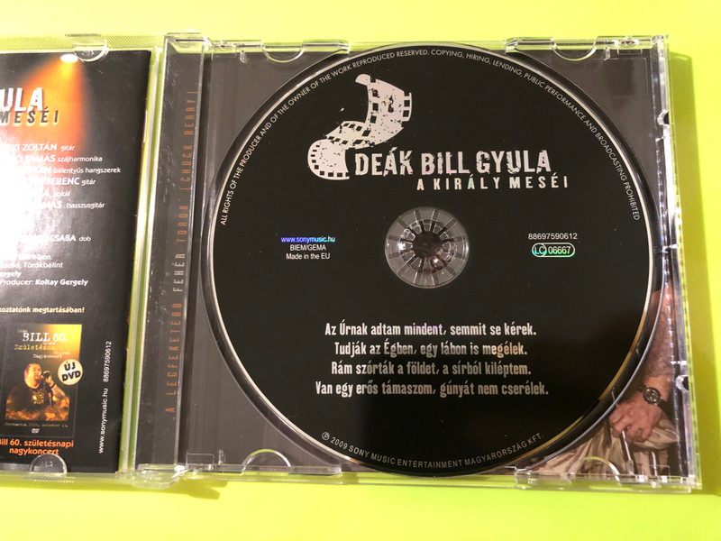 Sony Music: Deák Bill Gyula - A Király Meséi Autographed Audio CD (886975906123)