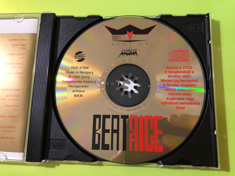 GONG Records: Best of Beatrice - Gyermekkorunk Lexebb Dalai Autographed CD (5991813736826.)